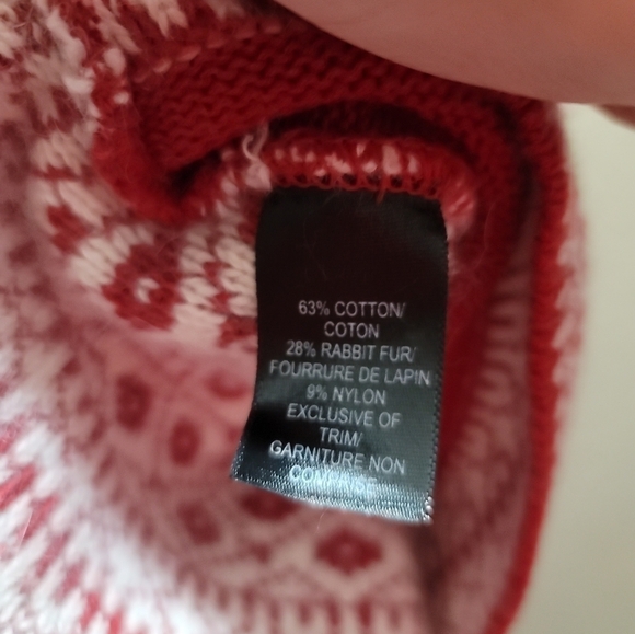 Snowflake Fair Isle Sweater Vest Ref White XL Zip Cotton Angora Rabbit Hair Soft - Picture 3 of 9